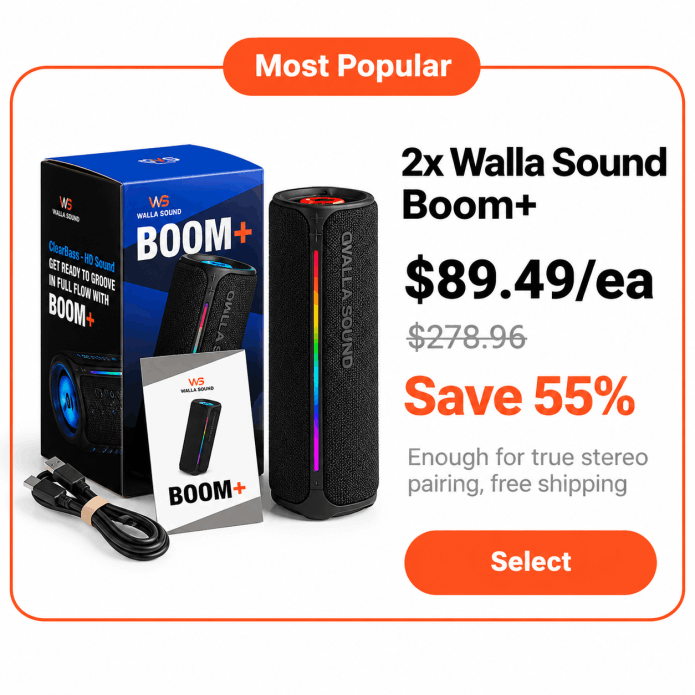 Walla Sound Boom Speaker package price 