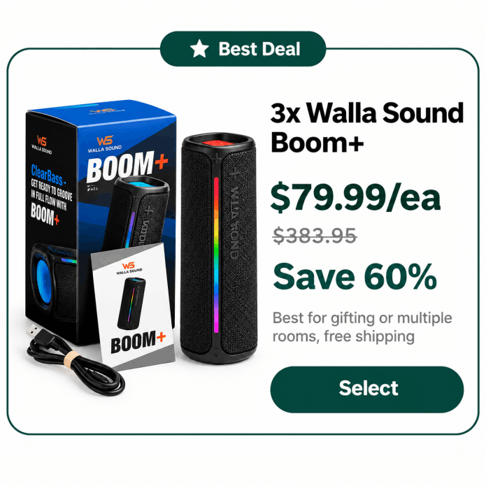 Walla Sound Boom Speaker package price 